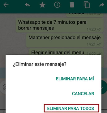 como eliminar whatsapp para todos